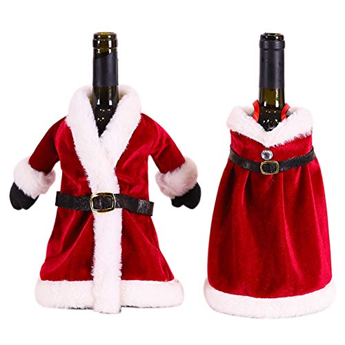 Botella de vino de Navidad bolso de la cubierta - Champagne COVER COAT Tabla-Decoración-vestido estilo botella de vino-Covers conveniente for la decoración de viviendas, centros comerciales, cafés y r