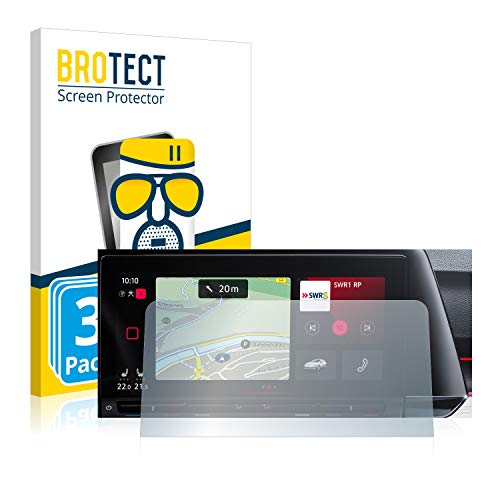 BROTECT Protector Cristal Mate Compatible con Volkswagen Golf Style TSI DSG 2020 Discover Pro 10" Protector Vidrio, AirGlass (3 Unidades)