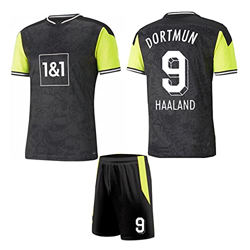DHRBK Uniforme de fútbol # 9 Camiseta de fútbol Haaland con calcetín de fútbol para Adultos Equipo del Club de niños Fans Kits de Camisetas conmemorativas de fútbol