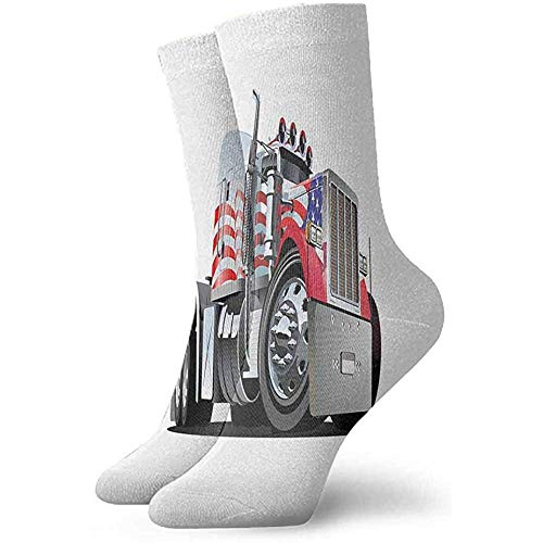 Dydan Tne Camión de Calcetines, Vehículo Industrial de Transporte patriótico de 18 Ruedas con temática de Bandera Estadounidense