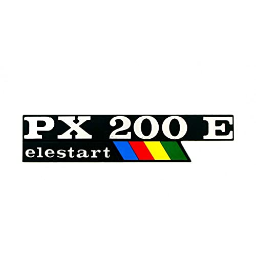 Emblema/Texto 'PX 200 S elestart' para Vespa PX 200 S – 2 Pins 135 x 33 mm Distancia Entre Orificios de 105 mm