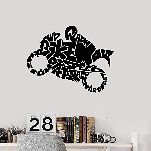 Etiqueta engomada de la pared del motociclista de dibujos animados etiqueta de la pared del dormitorio de la sala de estar moderna Mural autoadhesivo impermeable etiqueta de la pared A8 57x74cm