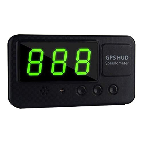 GCDN Digital Universal Car HUD GPS Velocímetro de alarma de sobrecarga, proyector de parabrisas para autos, camiones, motocicletas y otros vehículos (107 x 58 x 6 mm), color negro