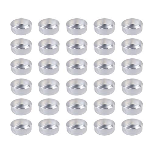 Healifty 200Pcs Tazas de Luz de Té de Lata Redonda Caja Vacía Velas de Cera Contenedores Modelo de Molde de Vela Velas de Cera DIY Accesorios de Candelita