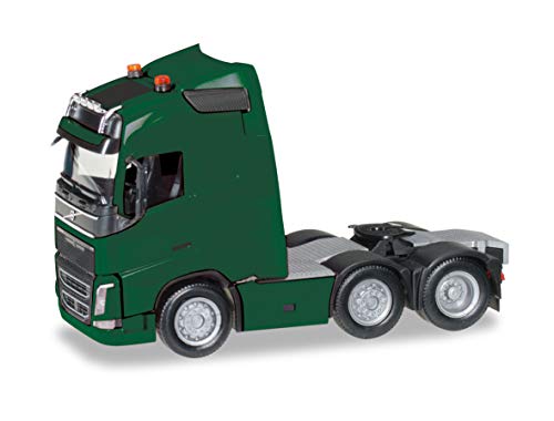 herpa-Tractor Volvo FH GL 6x2 con Soportes para lámparas y Dos Faros giratorios, Verde Musgo, Color (305792-005)