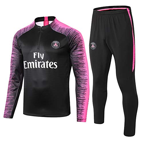 H.ZHOU Traje entrenamiento de fútbol Club de adulto Camiseta de la Juventud de manga larga y pantalones de jogging BreathableTop QL0479 Traje Uniforme de futbol (Color : Black/Pink, Size : M)