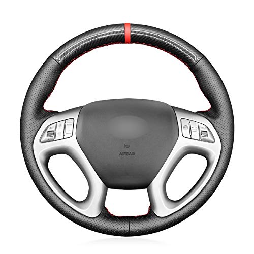 MEWANT Funda de volante cosida para Hyundai Tucson 2010-2015 / ix35 2010-2016 / Accesorios para Hyundai Tucson ix35