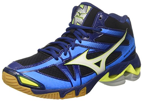 Mizuno Wave Bolt Mid, Zapatos de Voleibol Hombre, Multicolor (Black/White/bluedepths), 44 EU