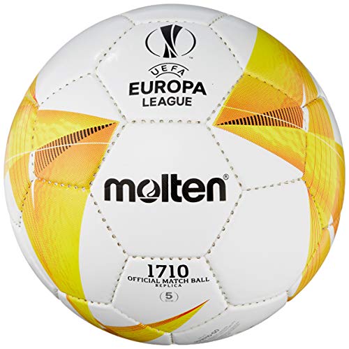 Molten Réplica Oficial de fútbol de la UEFA Europa League 2810-20/21, Color Blanco/Naranja, Talla 4