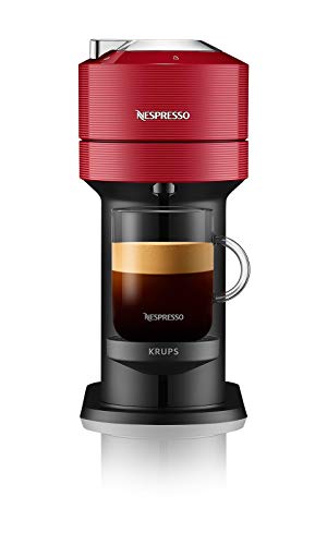 Nespresso VERTUO Next XN9105 Cafetera de cápsulas, máquina de café expreso de Krups, café diferentes tamaños, 5 tamaños tazas, tecnología Centrifusion, calentamiento 30 segundos, Wifi, Bluetooth, Roja