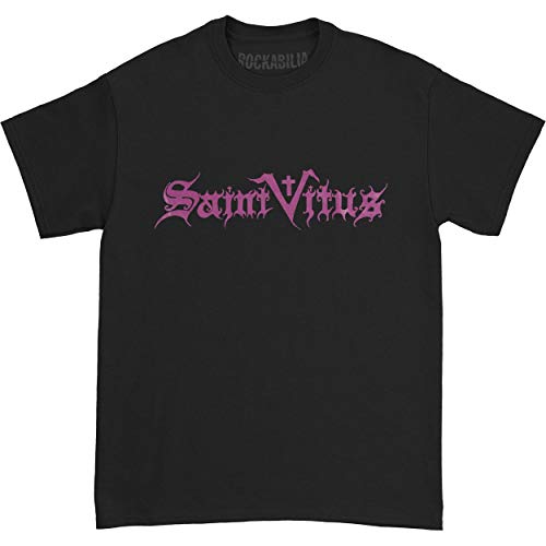 Saint Vitus - Camiseta de la cara del logotipo de los hombres, X-Large, Black