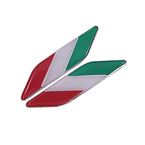 shentaotao Bandera De Italia Pegatina Aleación De Aluminio De La Etiqueta Engomada De Coches Italia Logo De La Hoja Creativo Insignia Sticker Decoración del Coche De 2 Pc