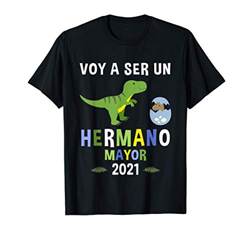 T-Shirt Voy A Ser Un Hermano Mayor 2021 Dinosaurio Camiseta