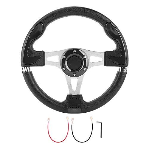 Volante, volante deportivo para automóvil de 320 mm/12,5 pulgadas con botón de bocina Piezas modificadas automáticamente universales(Negro)