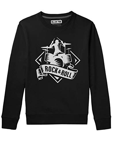 BLAK TEE Hombre Rock and Roll Drummer Logo Camisa De Entrenamiento S