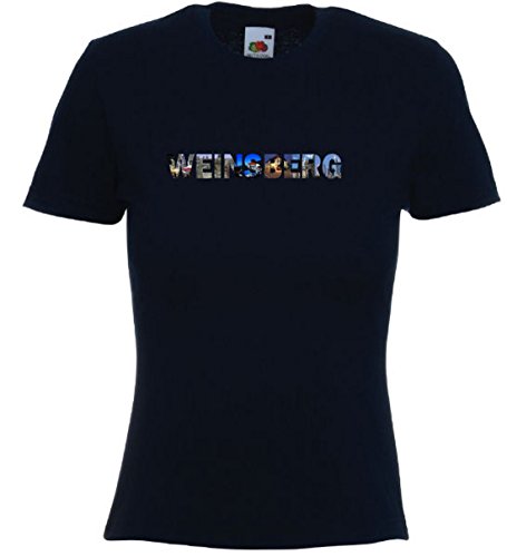 Camiseta con estampado en el pecho de color mujer con nombres de ciudades Weinsberg Gr.M negro