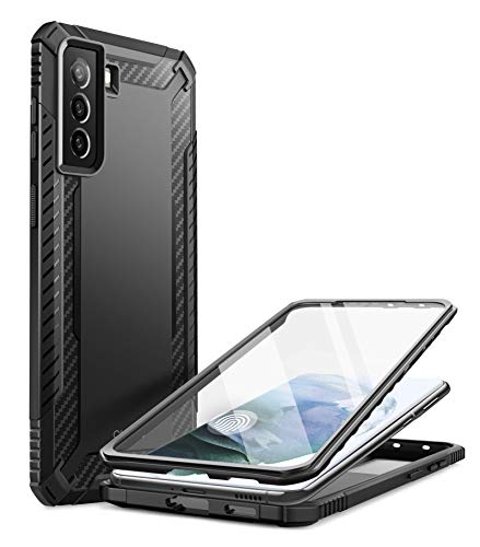 Clayco Funda para Samsung Galaxy S21 5G [Xenon Series] 360 Grado Carcasa Resistente de Cuerpo Completo con Protector de Pantalla Integrado (Negro)