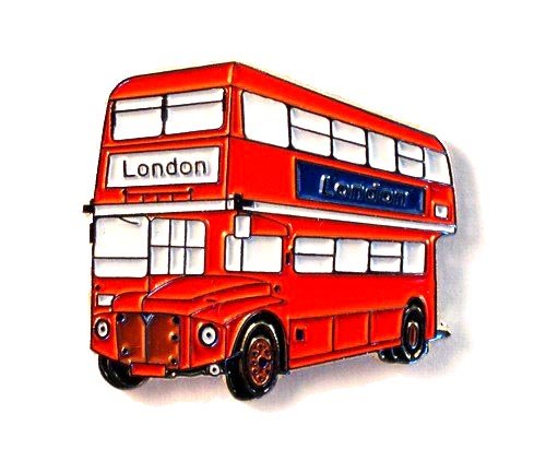 insignia con forma de autobús de Londres, Metal esmalte (Routemaster)
