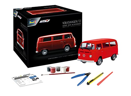 Revell-Volkswagen 01034 Calendario de Adviento VW T2 Bus, Color Rojo