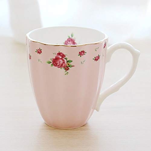 Taza de porcelana Inglés Pastorales de China de hueso tazas de café de gran capacidad Cerámica Desayuno Leche Y la taza (Color : Xcmg)