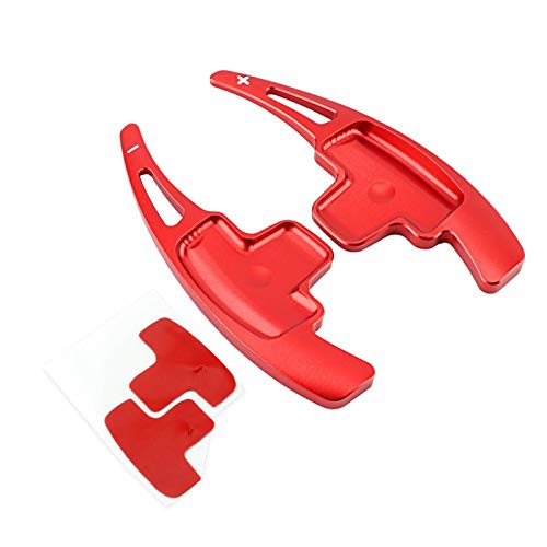 Terisass Steering Wheel Paddle Shifter Extension 2 Pcs Aluminium Car Steering Wheel Shift Paddles Extensions Fit For Mercedes-Benz A B E R M Class(rojo)