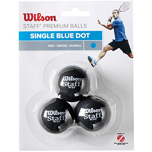 Wilson Staff Pelota de Squash, 3 Unidades, Unisex, Azul Negro, 3 Piezas
