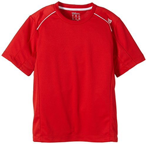 Wilson Tennis B Nvision Elite Crew Camiseta, Unisex, Rojo, MD