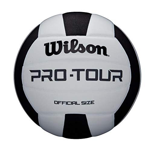 Wilson WTH20119XB Pelota de Voleibol Pro Tour Cuero sintético Interior, Unisex-Adult, Negro/Blanco, Tamaño Oficial