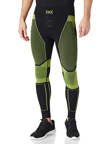 X-Bionic 4.0 Running Pantalones funcionales, Hombre, Opal Black/Effektor Green, XL