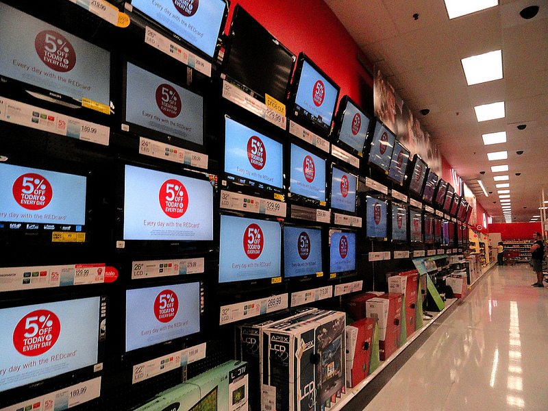 televisores en un centro comercial