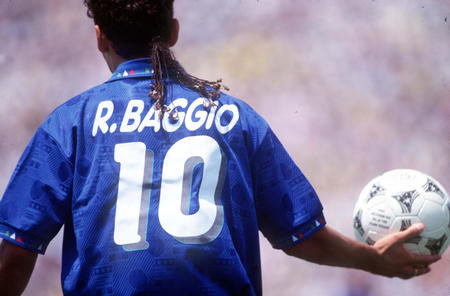 Roberto Baggio en el mundial de Usa 1994