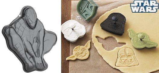 moldes con forma de spiderman y de star wars