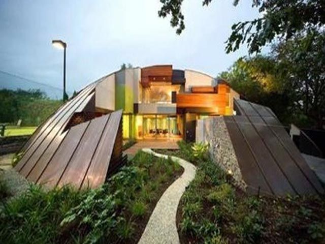 casa que se parece al cratér de un volcán