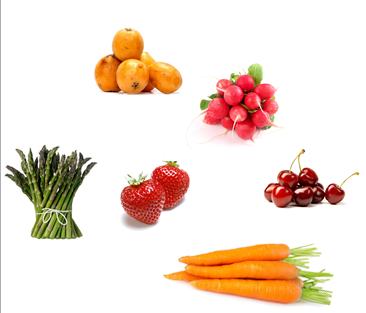 Frutas y verduras de primavera