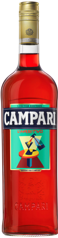 Botella Campari con etiqueta nueva