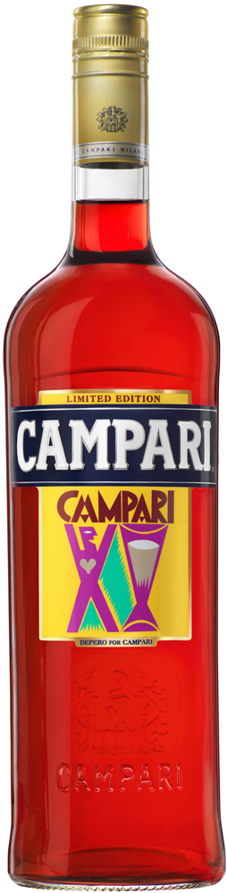 Botella Campari con etiqueta nueva