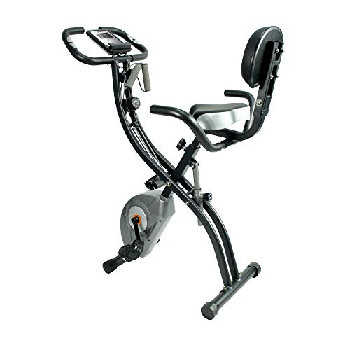 ATIVAFIT Bicicleta Estática Plegable Magnética, Bicicleta de Entrenamiento con Respaldo, Bandas de Resistencia, Correas para Pies, 8 Niveles, Pantalla LCD, Sensor de Pulso ATIVAFIT Bicicleta Estática Plegable Magnética, Bicicleta de Entrenamiento con Respaldo, Bandas de Resistencia, Correas para Pies, 8 Niveles, Pantalla LCD, Sensor de Pulso