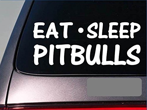 Car Decals and Stickers Eat Sleep Pitbulls Sticker *G969* 8" Vinyl American Bully Blue Tri Pit Bull