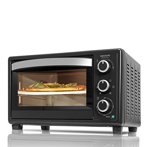 Cecotec Bake&Toast 570 - Horno Conveccion Sobremesa, Capacidad de 26 litros, 1500 W, 6 Modos, Piedra Especial para cocinar Pizza, Temperatura hasta 230ºC y Tiempo hasta 60 Minutos, Negro