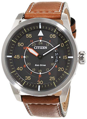 Citizen Reloj Analógico para Hombre de Cuarzo con Correa en Cuero AW1360-12H