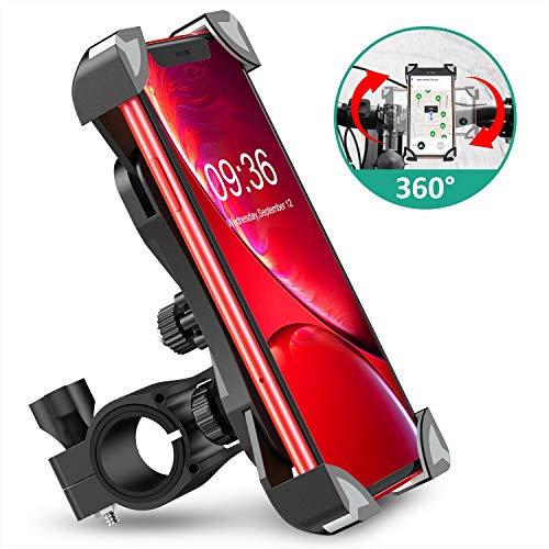 Cocoda Soporte Movil Bici, 360° Rotación Soporte Movil Moto Bicicleta, Anti Vibración Porta Telefono Motocicleta Montaña para iPhone 11 Pro MAX/XS MAX/XR, Samsung S20/S10 y Otro 4.5-7.0" Móvil