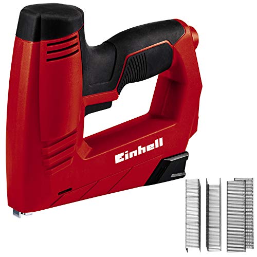 Einhell 4257890 TC-EN 20 E - Grapadora Electrica Potencia, 240 V, 20 disparos por minuto, longitud de grapa 6-14 mm, longitud de clavo 14 mm, incluidas 1000 grapas y 500 clavos