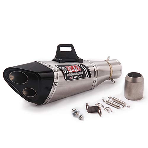 Escape 51mm Silenciador (Doble Salida) Motocicleta Universal Modificado Motocicleta Silenciador Tubo de Escape de Acero Inoxidable Scooter Pit Dirt Bike Parts Fin de la Cola,E Escape 51mm Silenciador (Doble Salida) Motocicleta Universal Modificado Motocicleta Silenciador Tubo de Escape de Acero Inoxidable Scooter Pit Dirt Bike Parts Fin de la Cola,E