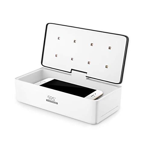 Esterilizador UV, 59S UV Esterilizador Caja LED con 8 Bolas Lámpara de Esterilización Rápida 99.9%, Adecuado para Teléfonos Celulares, Gafas, Estética, Herramientas de Belleza y Cuidado Personal, etc