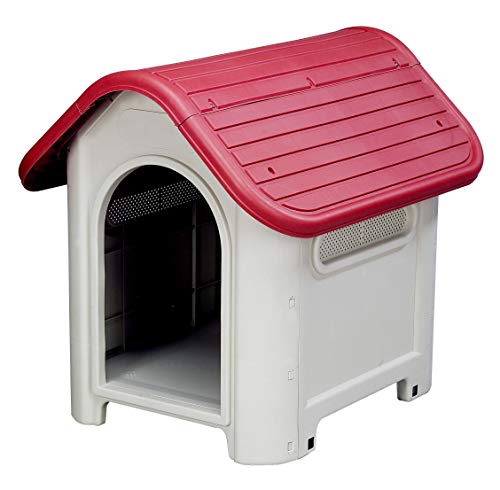 Gardiun KZT1004 - Caseta de Perro Kira Resina Beige/Rojo 59x75x66 cm Gardiun KZT1004 - Caseta de Perro Kira Resina Beige/Rojo 59x75x66 cm