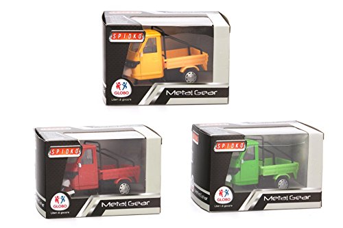 GLOBO, Motocarro Die Cast 3 Ass. en Caja de Ventana (37129), Multicolor (1)