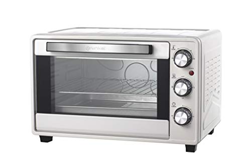 Grunkel - Horno eléctrico multifunción de sobremesa de 23 litros en color plata con 1600W de potencia. Ideal para pizzas y pan. Modelo HR-23 Silver