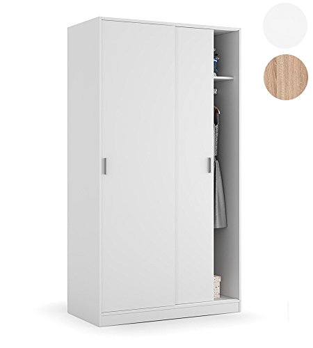 Habitdesign MAX019O - Armario Dos Puertas correderas, Color Blanco Mate, Medidas: 100x200x50 cm de Fondo Habitdesign MAX019O - Armario Dos Puertas correderas, Color Blanco Mate, Medidas: 100x200x50 cm de Fondo