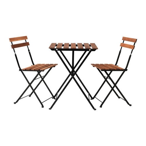 Ikea - Tärnö garden table with 2 chairs Acacia Color Dark Brown