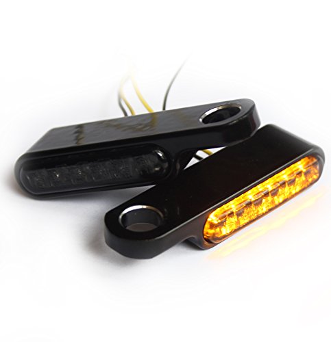 Iron Optics motocicleta LED Intermitente + intermitente plana para grifos brazo Iron Optics motocicleta LED Intermitente + intermitente plana para grifos brazo